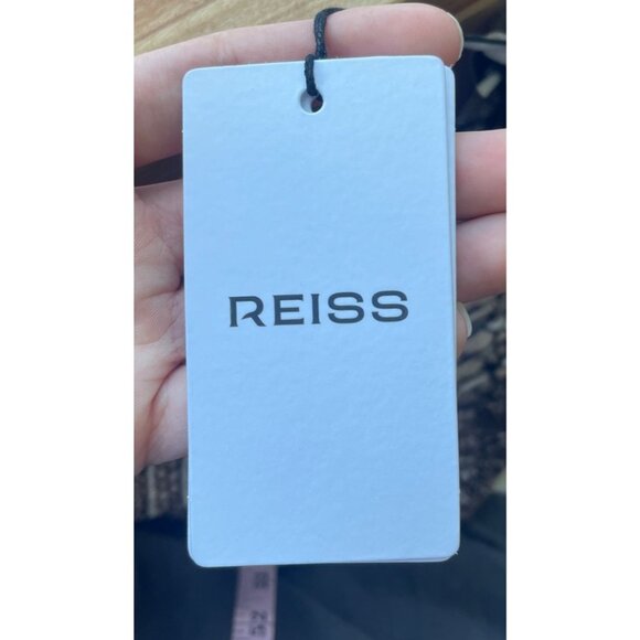 Reiss Long Sleeve Animal Print Maxi Dress XL NWT Draped Statement Cocktail Work - Picture 12 of 14